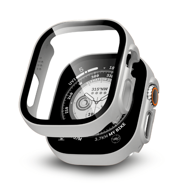 מגן לאפל ווטש אולטרה 49mm כיסוי זכוכית מלא  - Silver