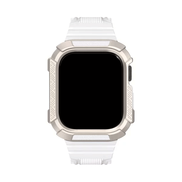 רצועת סיליקון מלאה לאפל ווטש 44 מ"מ 45 מ"מ הר געש - לבן