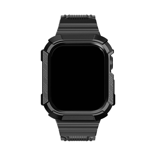 רצועת סיליקון מלאה לאפל ווטש 44 מ"מ 45 מ"מ הר געש -שחור