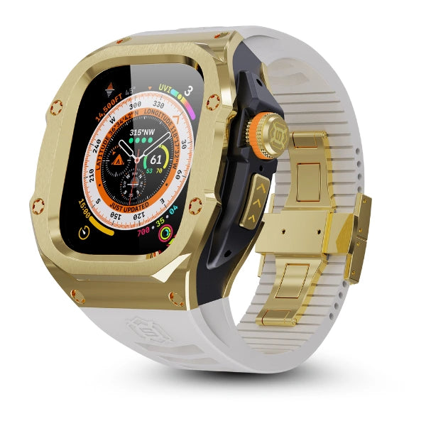 Apple Watch Ultra MOD Full Case KIT 316 נירוסטה וקופסת סיליקון - בז'