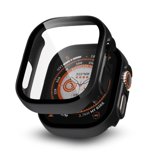 מגן לאפל ווטש אולטרה 49mm כיסוי זכוכית מלא  - Black