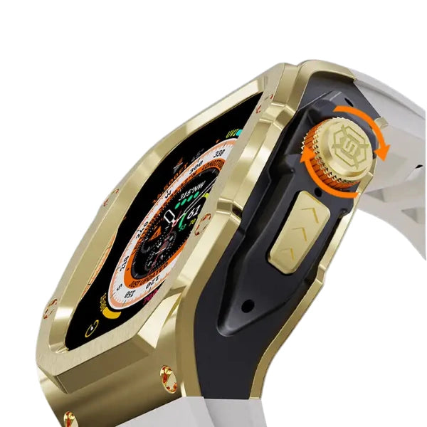 Apple Watch Ultra MOD Full Case KIT 316 נירוסטה וקופסת סיליקון - בז'