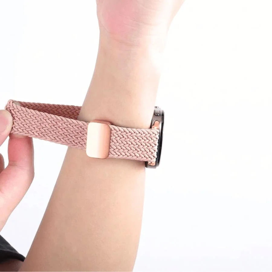 רצועה לסמסונג Galaxy Watch 8 מגנטית Loop ניילון חבל Pink- WB06