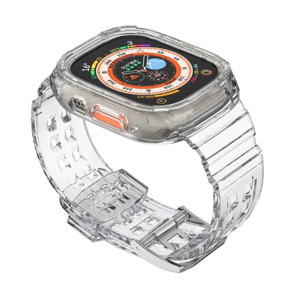Apple Watch Ultra Full Case 49mm רצועת סיליקון הר געש - שקוף