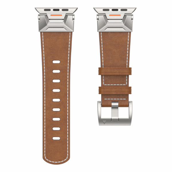 רצועה לאפל ווטש 44/45/46/49mm עור סגנון space צבע -Brown