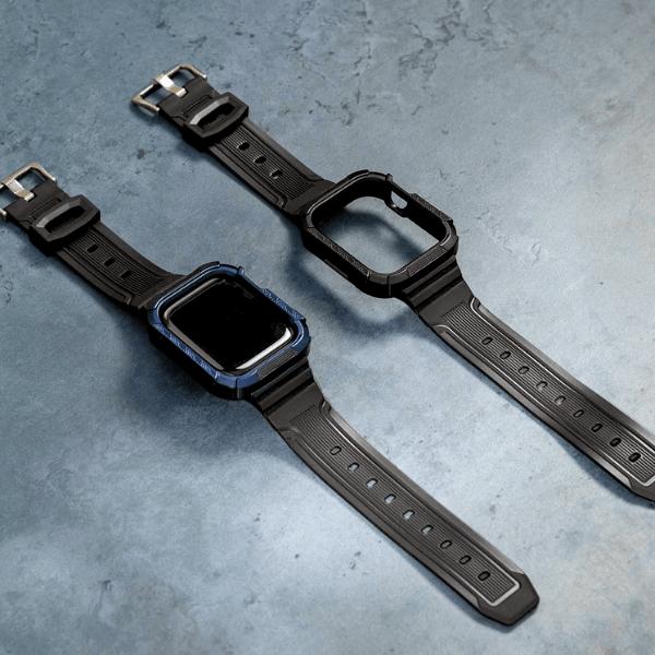 רצועת סיליקון מלאה לאפל ווטש 44 מ"מ 45 מ"מ הר געש -שחור