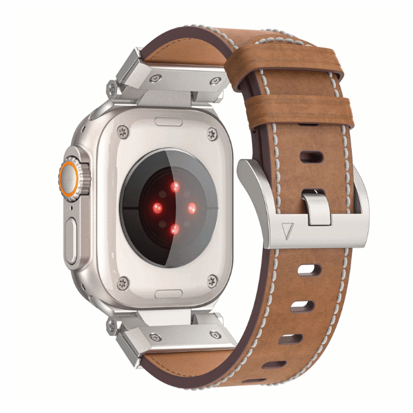 רצועה לאפל ווטש 44/45/46/49mm עור סגנון space צבע -Brown