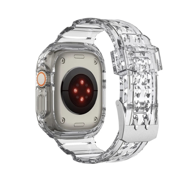 Apple Watch Ultra Full Case 49mm רצועת סיליקון הר געש - שקוף