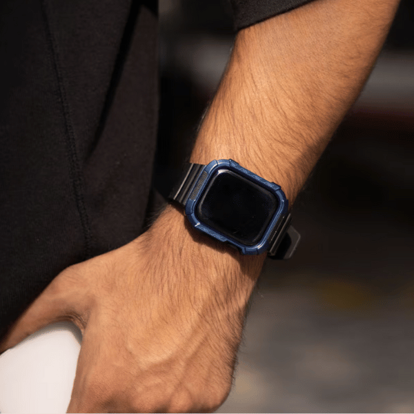 רצועת סיליקון מלאה לאפל ווטש 44 מ"מ 45 מ"מ וולקנו -כחול