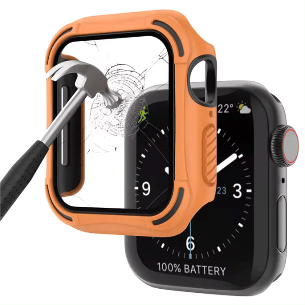 Apple watch Full Case 40MM 2-LAYER GLASS COVER Orange Black