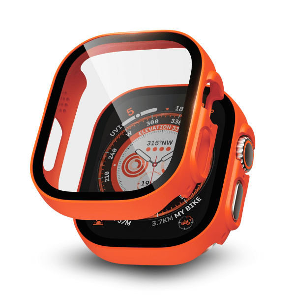 מגן לאפל ווטש אולטרה 49mm כיסוי זכוכית מלא  - Orange