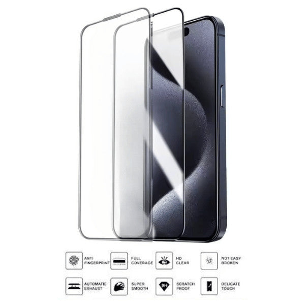 2 יחידות מגן מסך זכוכית מלאה לאייפון 16