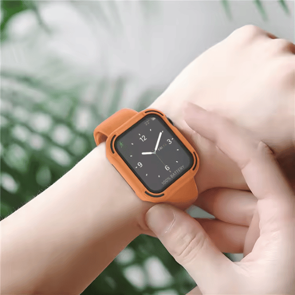 Apple watch Full Case 40MM 2-LAYER GLASS COVER Orange Black