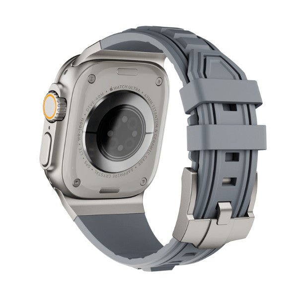 רצועה לאפל ווטש 44/45/46/49mm סגנון Tactical שחור אפור צבע Titanium