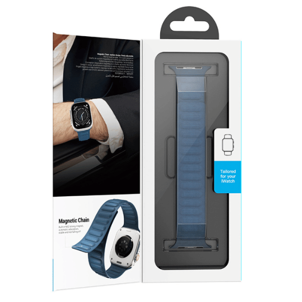 רצועת בד FineWoven 44/45/46/49 מ"מ מגנטית לשעון אפל על ידי Hoco AS100 - כחול