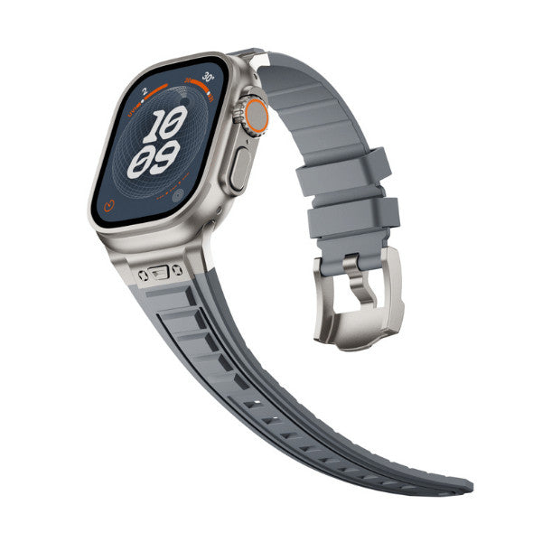 רצועה לאפל ווטש 44/45/46/49mm סגנון Tactical שחור אפור צבע Titanium