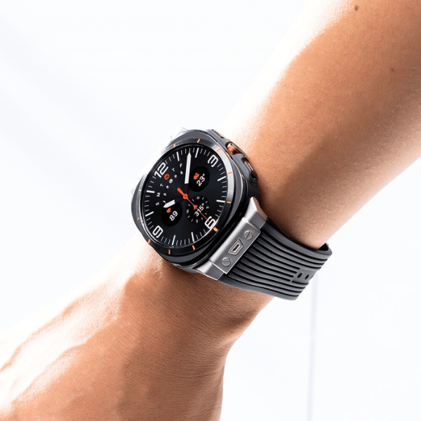 רצועת סיליקון פרימיום עבור Samsung Galaxy Watch Ultra Zeus - כסף שחור