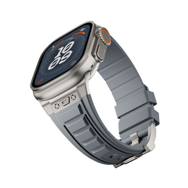 רצועה לאפל ווטש 44/45/46/49mm סגנון Tactical שחור אפור צבע Titanium