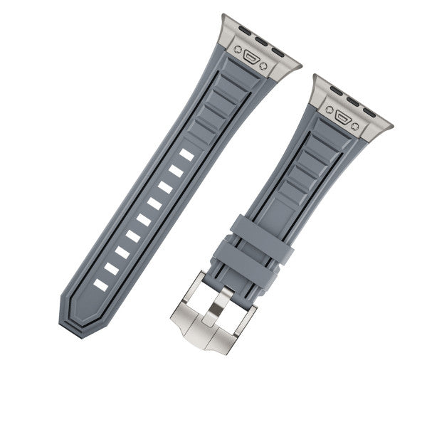 רצועה לאפל ווטש 44/45/46/49mm סגנון Tactical שחור אפור צבע Titanium
