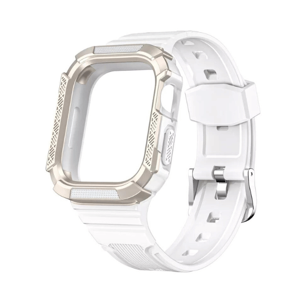 רצועת סיליקון מלאה לאפל ווטש 44 מ"מ 45 מ"מ הר געש - לבן