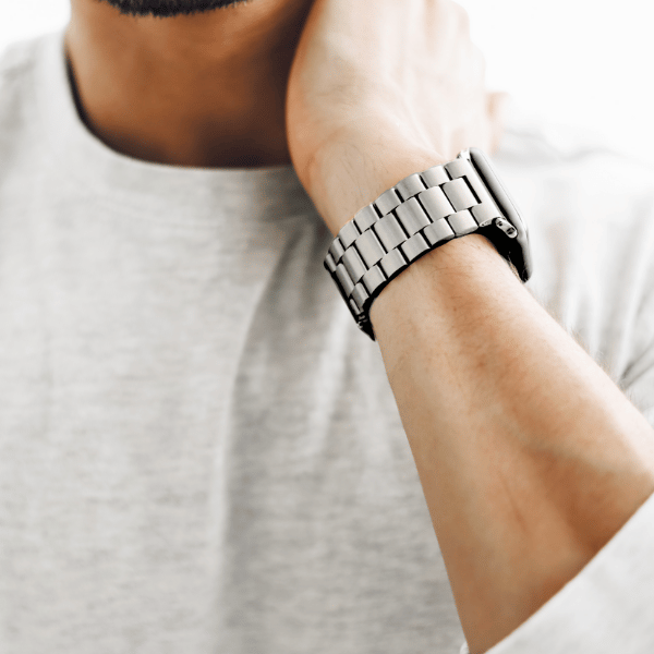 רצועת אפל ווטש מסדרת נירוסטה 44/45/46/49 מ"מ לקסי - כסף