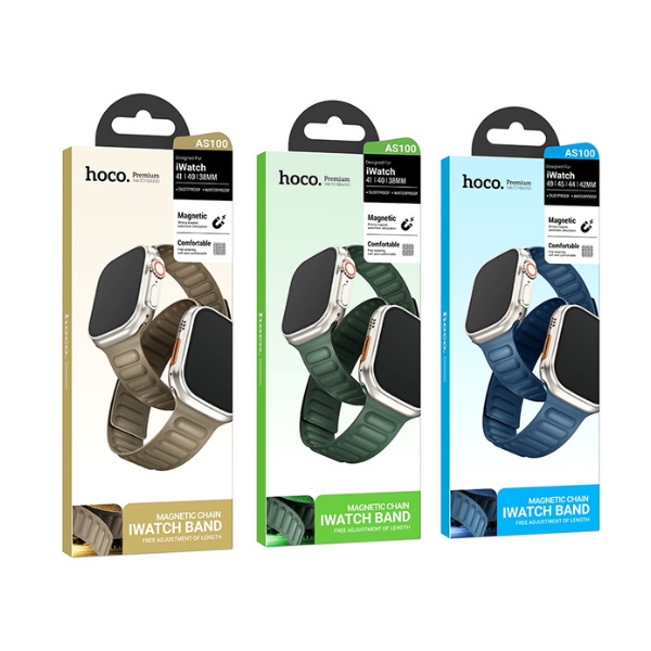 Hoco AS100 סט של 3 רצועות FineWoven עבור Apple Watch 44/45/46/49 מ"מ