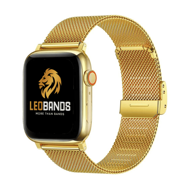 Milanese Stainless Steel Buckle Series Apple Watch band 42/44/45/49mm Kumar -Gold