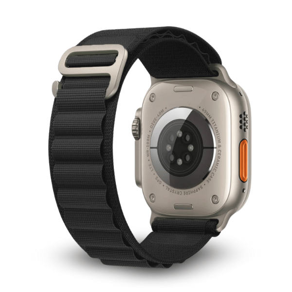 רצועת ספורט ניילון ארוגה Alpine Loop לאפל ווטש 44/45/46/49 מ"מ צבע צייד - שחור