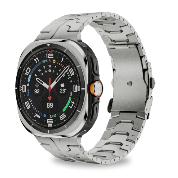 רצועת ברזל חוליות לשעון Galaxy Watch 7 Ultra 47mm פלדה אל חלד איכותית  -Silver