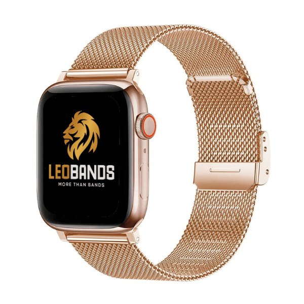 Milanese Stainless Steel Buckle Series Apple Watch band 42/44/45/49mm Kumar -Rose Gold