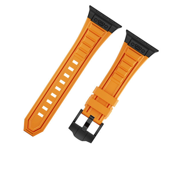 רצועה לאפל ווטש 44/45/46/49mm סגנון Tactical כתום אבזם צבע Black