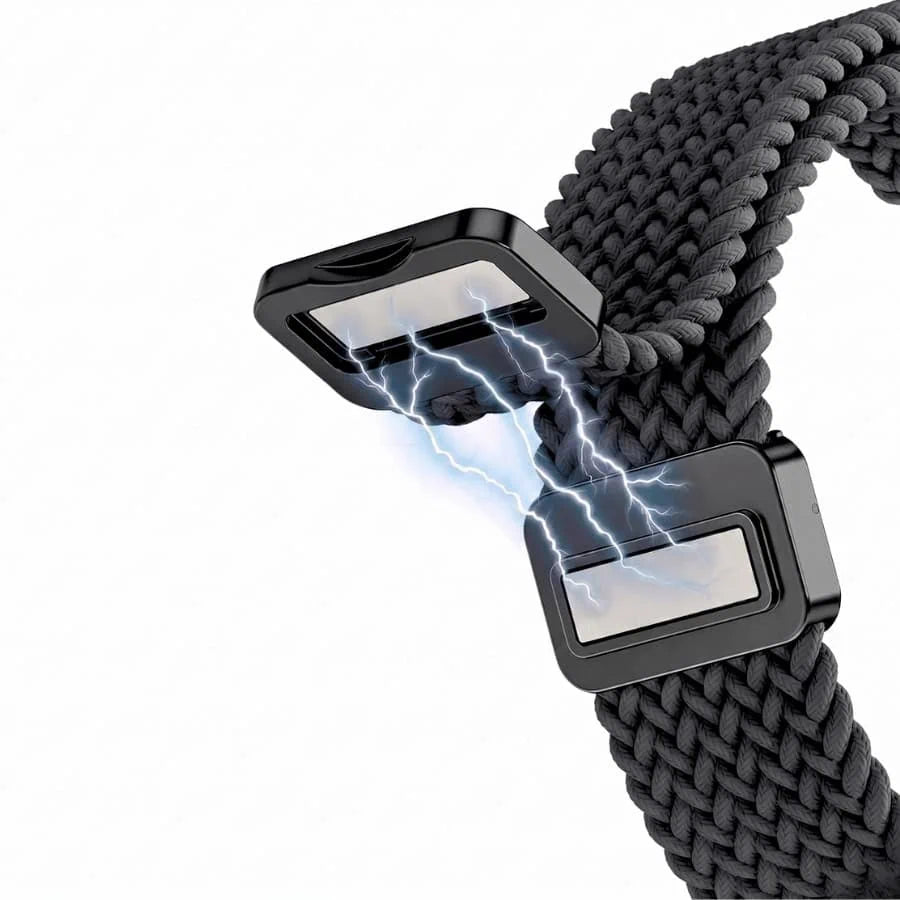 רצועה לסמסונג Galaxy Watch 8 מגנטית Loop ניילון חבל Black- WB06