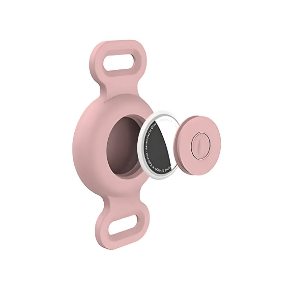 כיסוי סיליקון עמיד במים עבור AirTag לצוואר או רצועה - ורוד