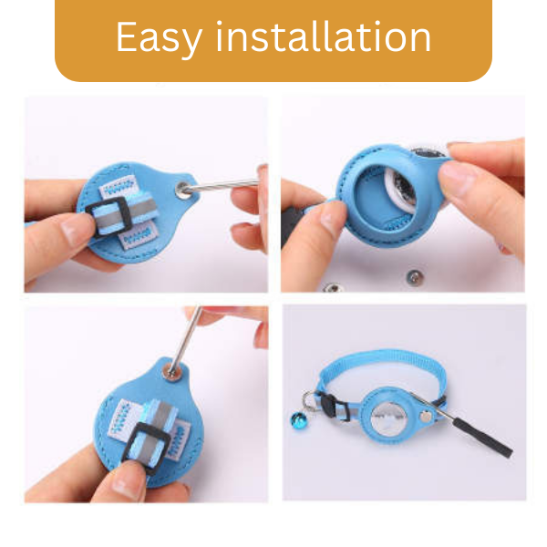 קולר מעקב אייר טאג לחתולים -Black