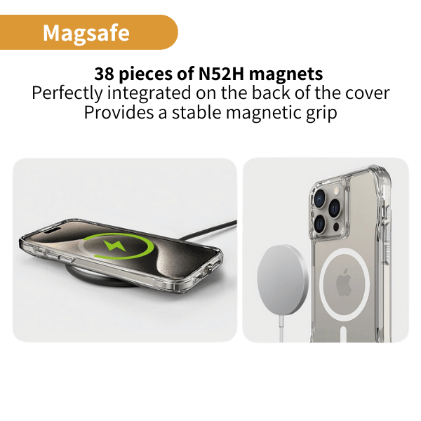 מגן קשה מסיליקון לאייפון 16 פרו עם מגספ דוחה נפילות