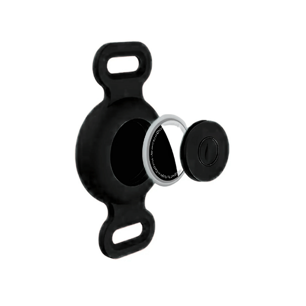 כיסוי סיליקון עמיד במים עבור AirTag לצוואר או רצועה -שחור