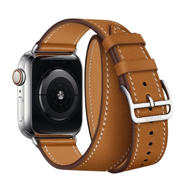 DOUBLE TOUR GENUINE LEATHER APPLE WATCH BAND 42/44/45/49MM CLEOPATRA -Brown