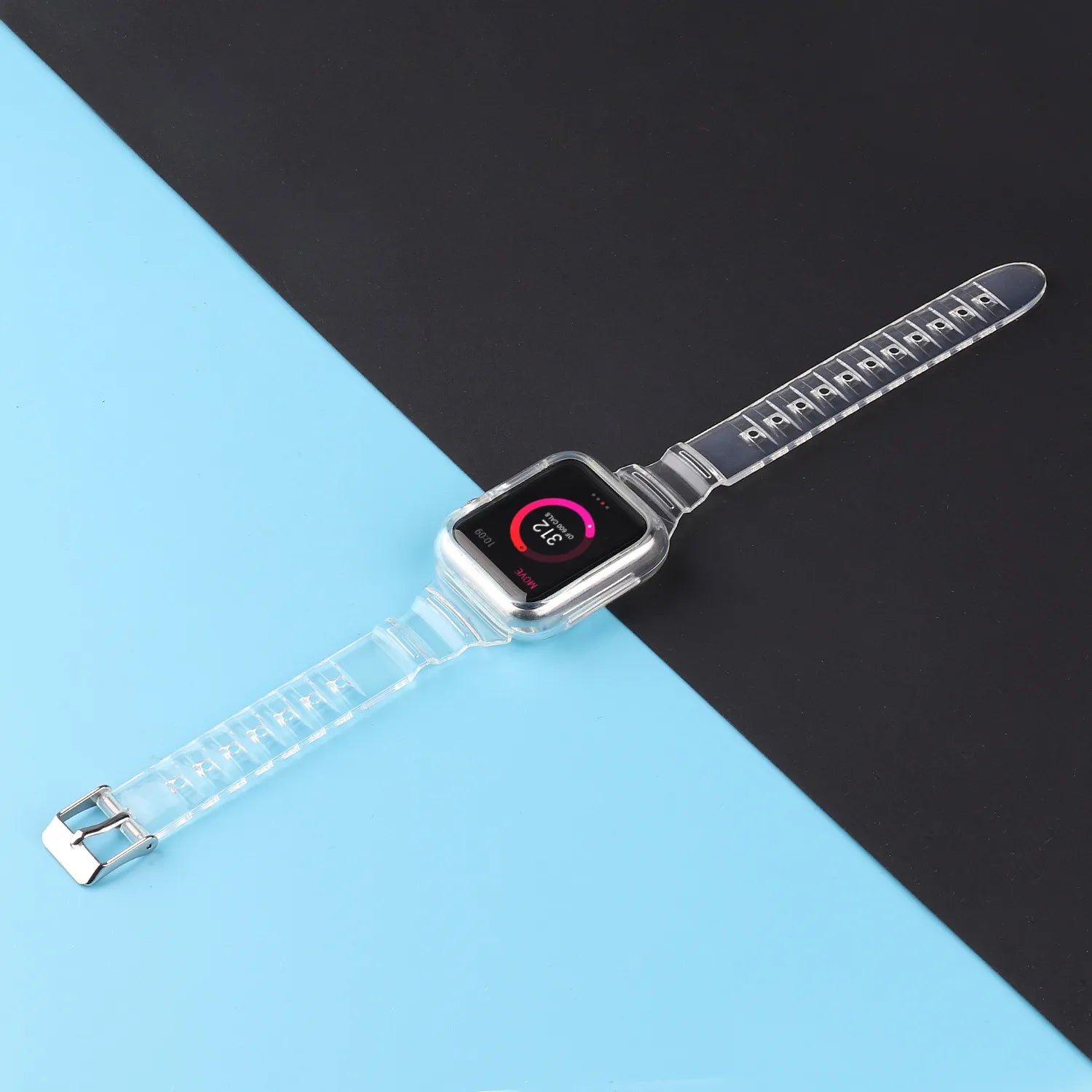 Apple Watch רצועת סיליקון עם כיסוי מלא 40 מ"מ 41 מ"מ Voca - שקוף