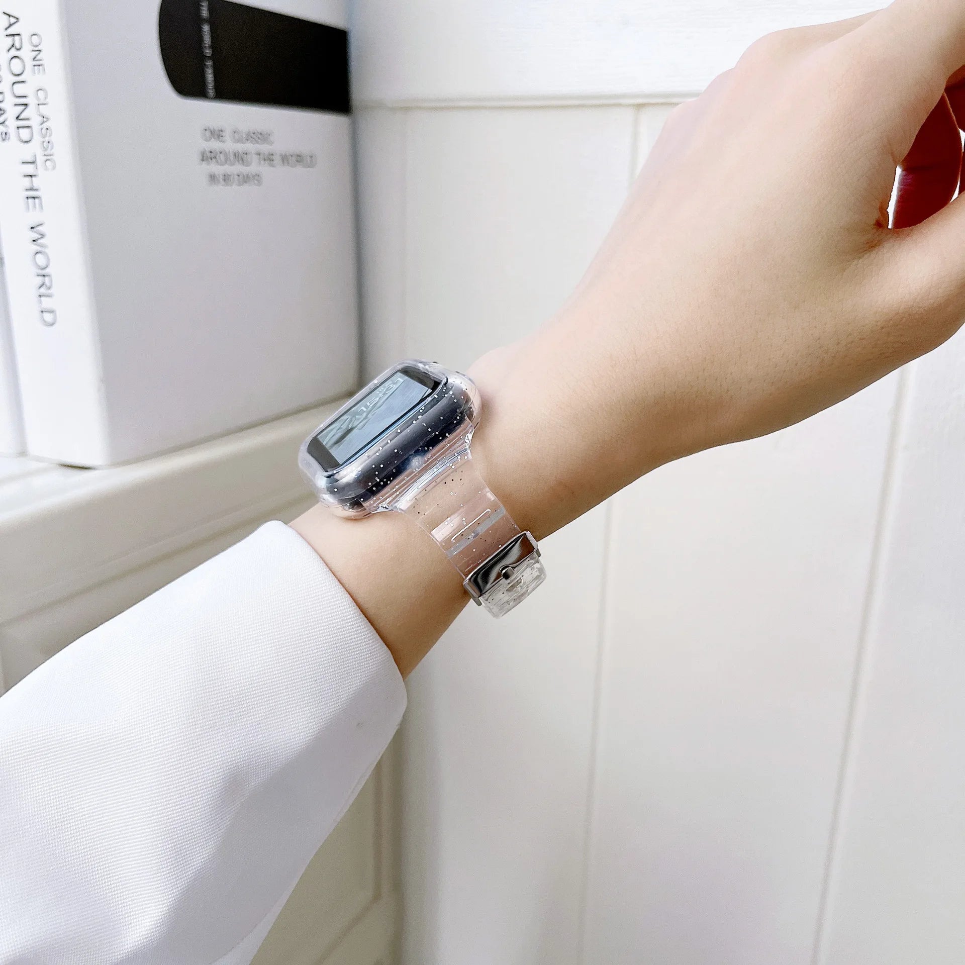 Apple Watch רצועת סיליקון עם כיסוי מלא 40 מ"מ 41 מ"מ Voca - שקוף