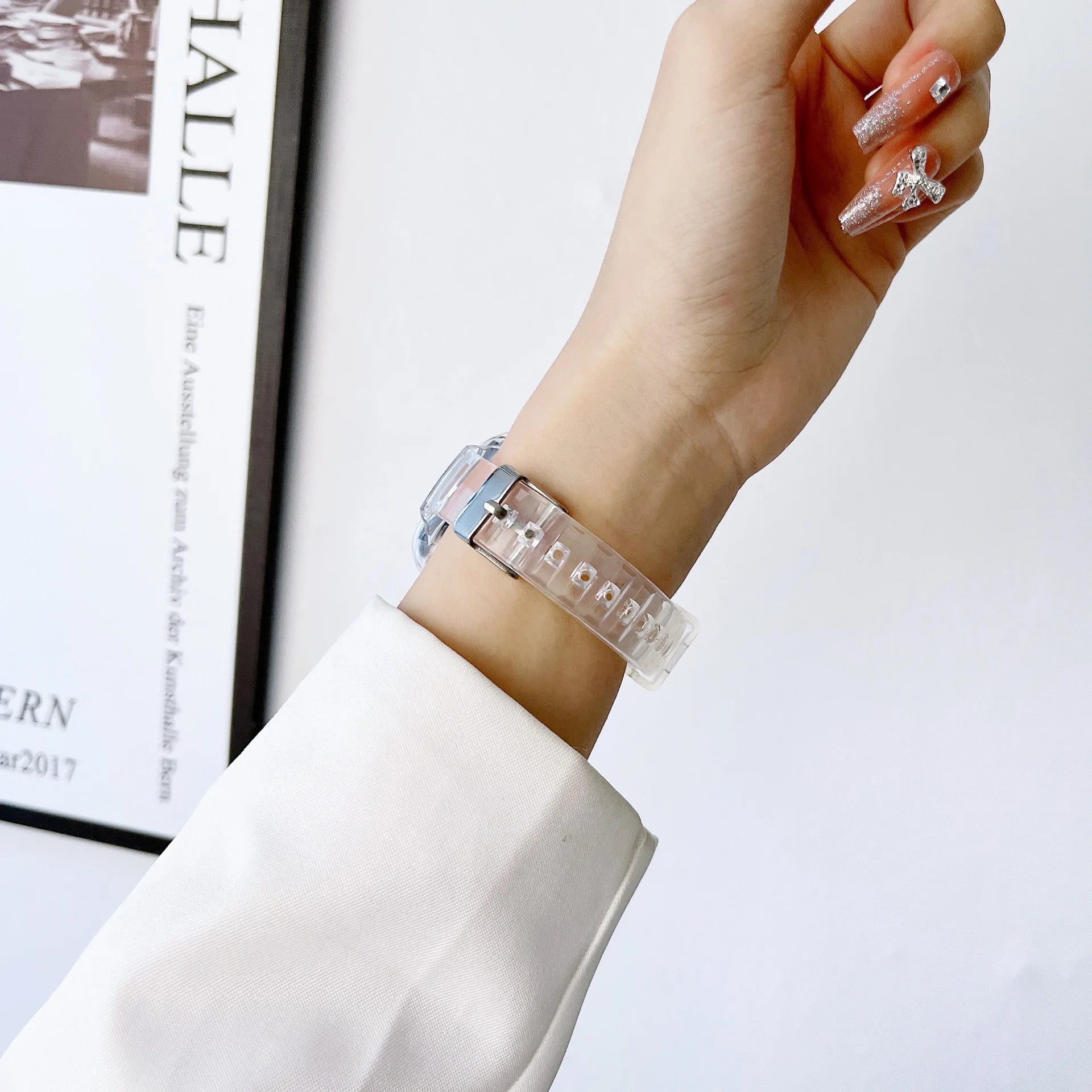 Apple Watch רצועת סיליקון עם כיסוי מלא 40 מ"מ 41 מ"מ Voca - שקוף