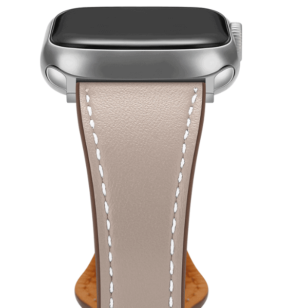 רצועת עור צרה לשעון אפל עם אבזם עגול כסוף Starlight