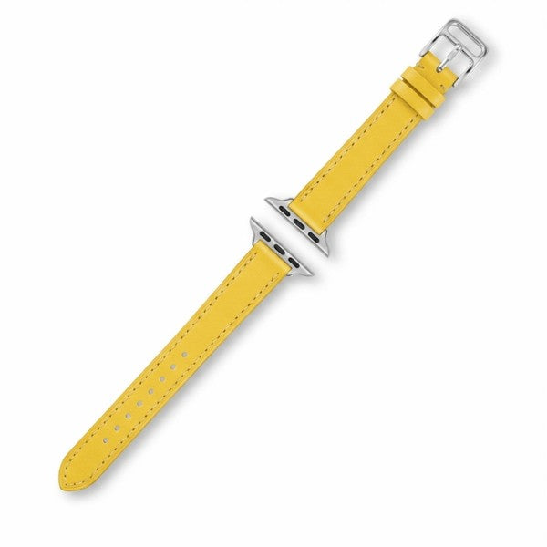 Cleopatra Double Tour Slim Genuine Leather Band for Apple Watch 40/41/42mm -Yellown