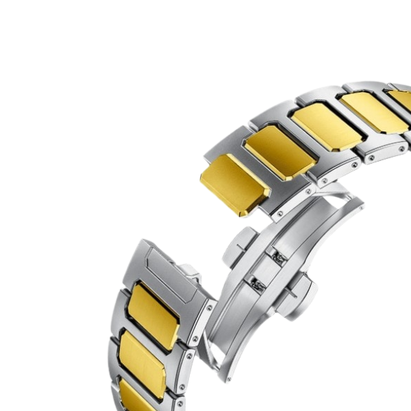 רצועה לאפל ווטש 44/45/46/49mm ברזל חוליות LEOBANDS Keith AW04 צבע -Silver -Gold