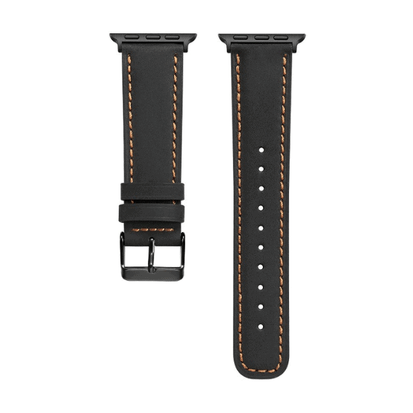רצועת עור לשעון אפל ווטש קלאסיק 44/45/46/49mm אבזם שחור צבע -Black