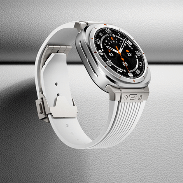 רצועת סיליקון פרימיום עבור Samsung Galaxy Watch Ultra Zeus - כסף לבן