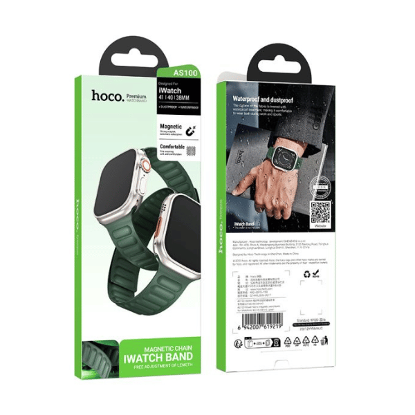 רצועת בד FineWoven 44/45/46/49 מ"מ מגנטית לשעון אפל על ידי Hoco AS100 - ירוק