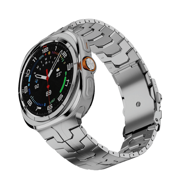 רצועת ברזל חוליות לשעון Galaxy Watch 7 Ultra 47mm פלדה אל חלד איכותית  -Silver