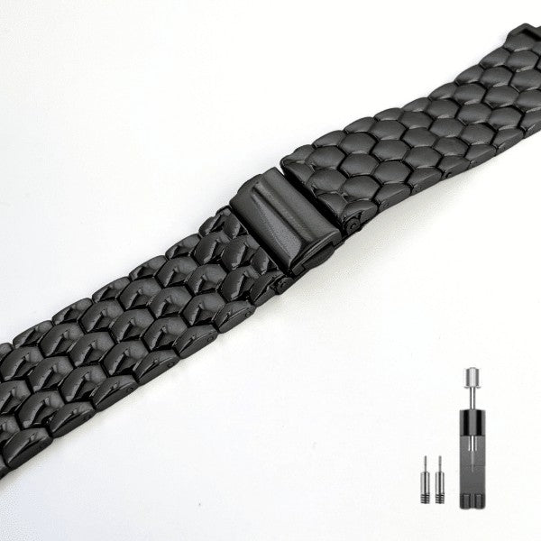 רצועה לשעון סמסונג גלקסי ווטש 8 ברזל בסגנון פלורנס בצבע שחור