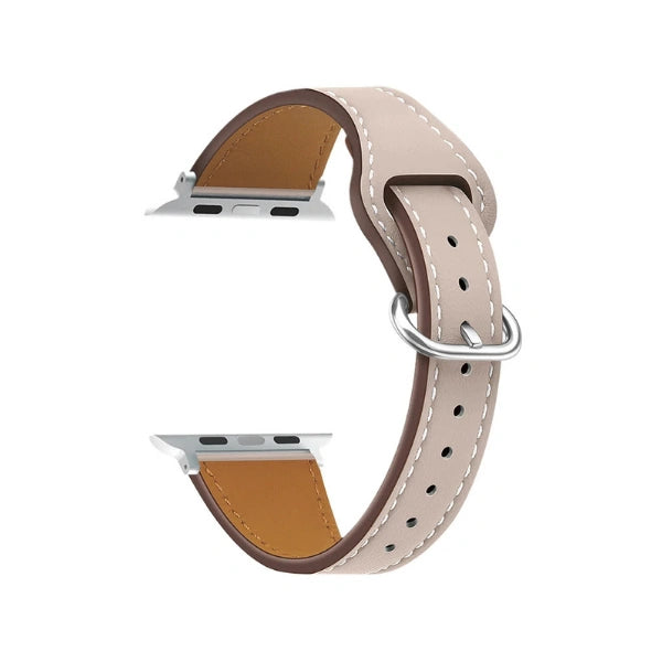 רצועת עור צרה לשעון אפל עם אבזם עגול כסוף Starlight