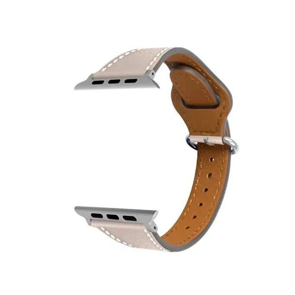 רצועת עור צרה לשעון אפל עם אבזם עגול כסוף Starlight